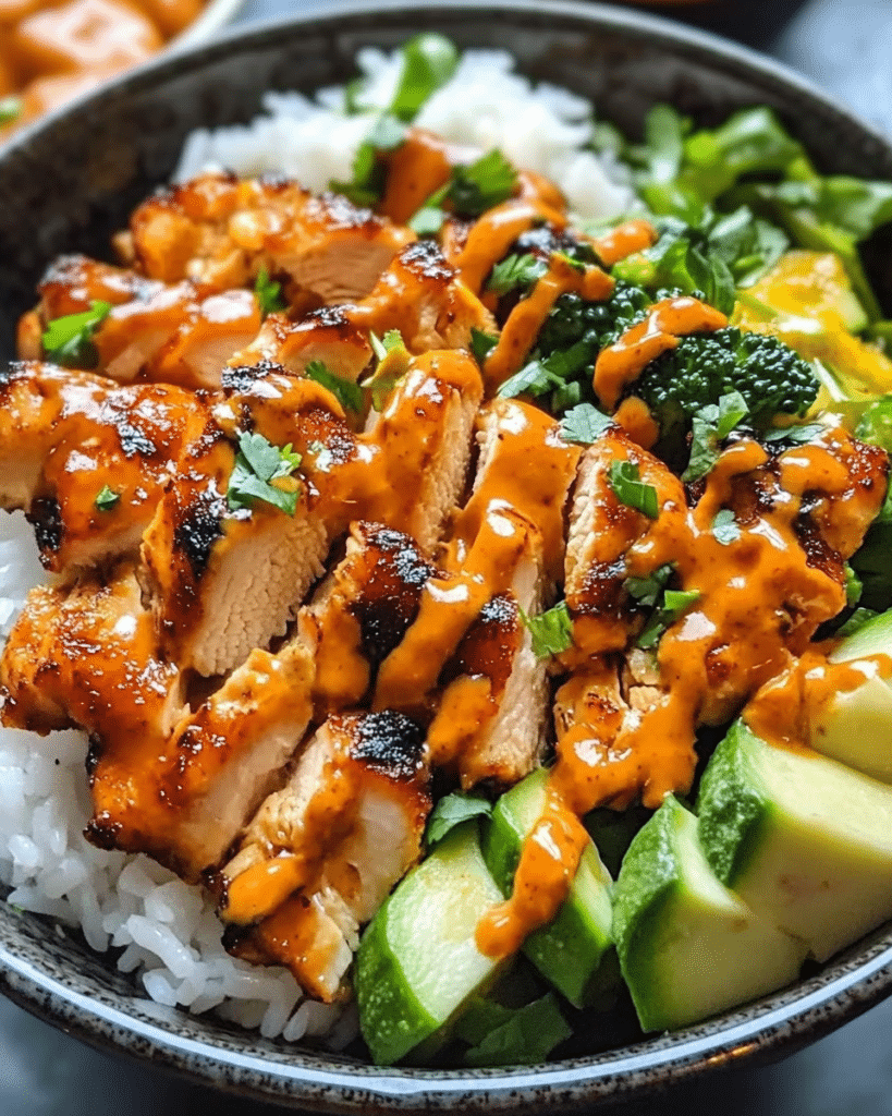 Sweet & Spicy Honey-Ginger Chicken Bowls with Yum Yum Sauce (Restaurant Quality at Home!)