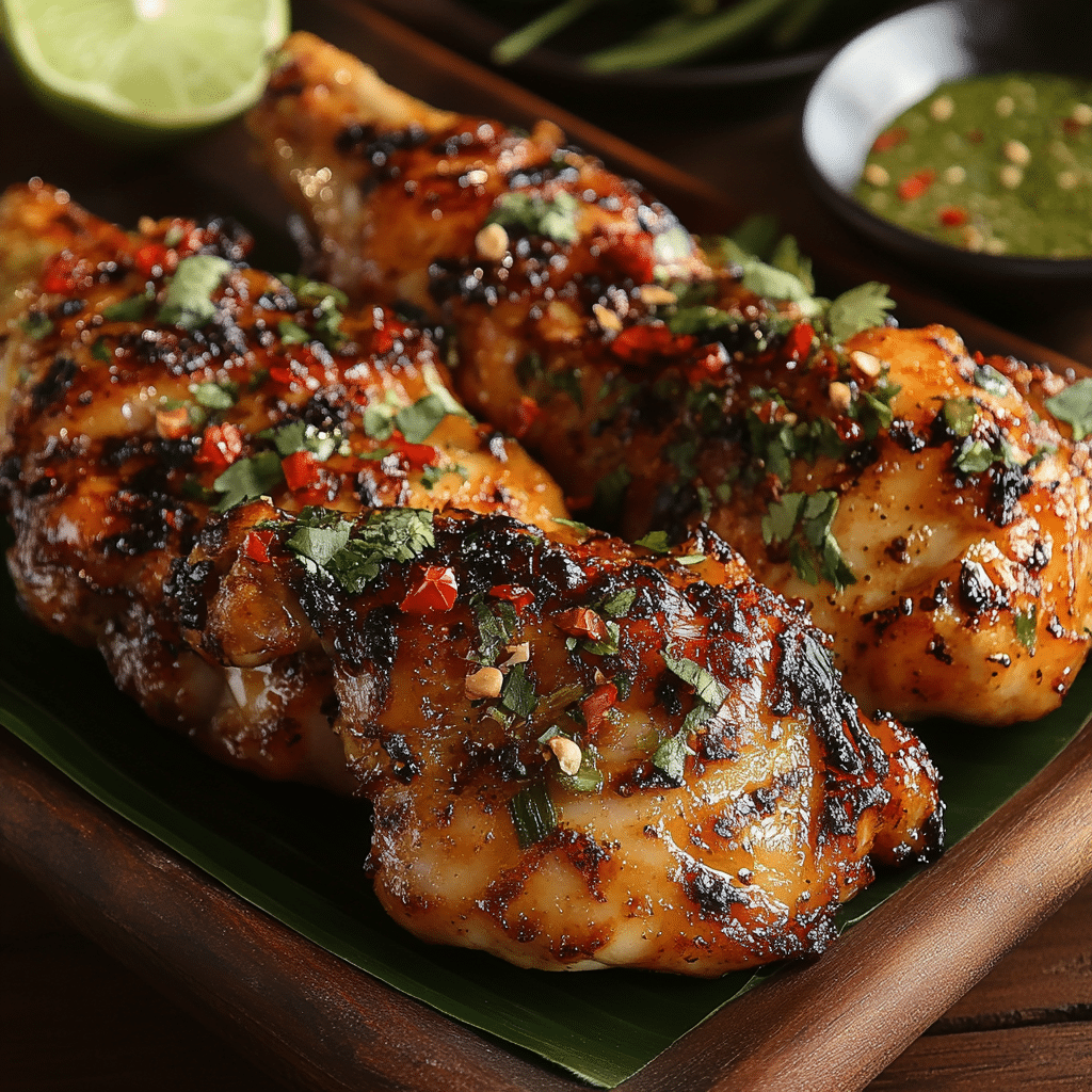 A plate of Grilled Chicken Margherita served with a side salad.