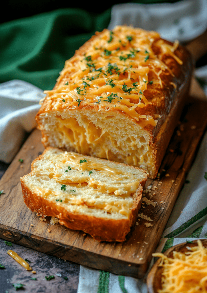 A slice of Cheddar Bay Biscuit Bread on a plate, ready to be enjoyed.