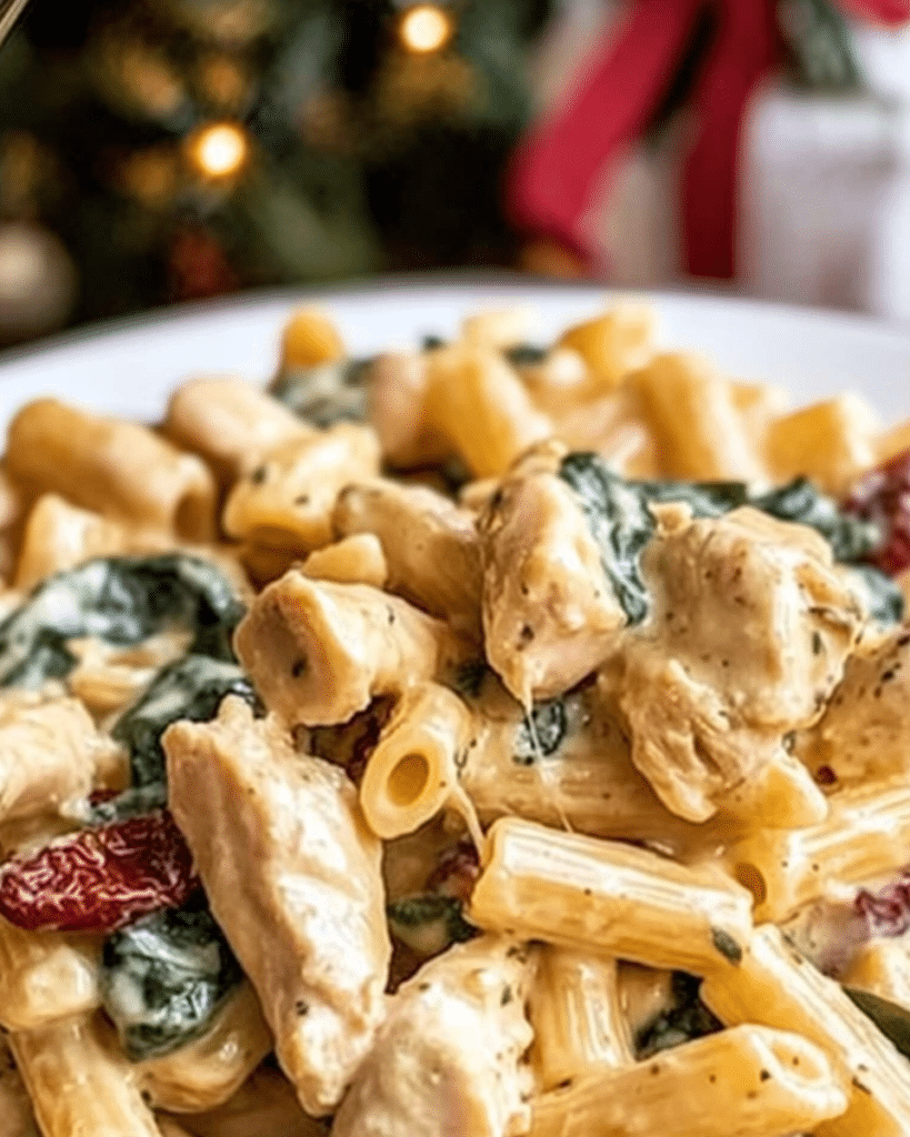 Cooking the chicken in a skillet for Creamy Sun-Dried Tomato Chicken Pasta.