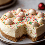 Pressing the sugar cookie crust into the springform pan for Sugar Cookie Cheesecake.