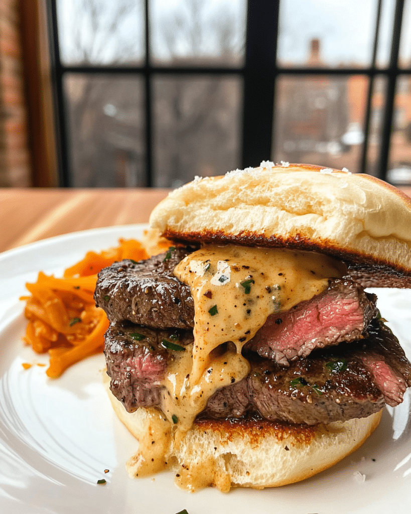 Grilling the steak for Cowboy Butter Steak Sliders.
