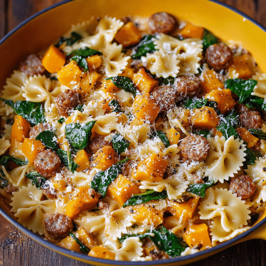 Roasting the butternut squash for Creamy Roasted Butternut Squash Pasta with Sausage and Spinach.