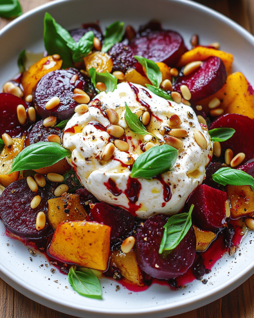 Roasting the beets for Beet and Burrata Salad.