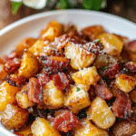 Honey Bacon Roasted Potatoes served as a side dish.