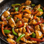 Ingredients for Chicken in Chinese Garlic Sauce, including chicken, garlic, and soy sauce.