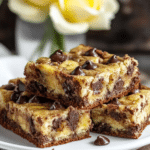A close-up of a Chocolate Chip Banana Bar, showing the soft interior and melted chocolate chips.