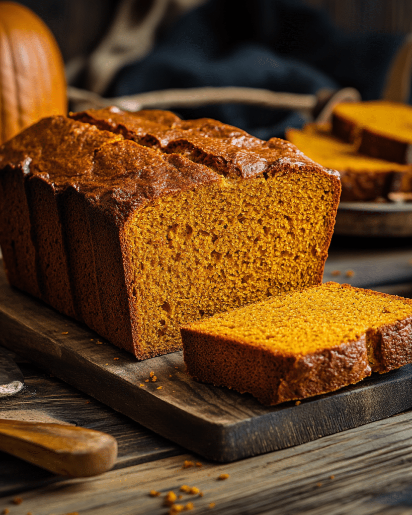 A slice of World's Best Pumpkin Bread on a plate, ready to be enjoyed.
