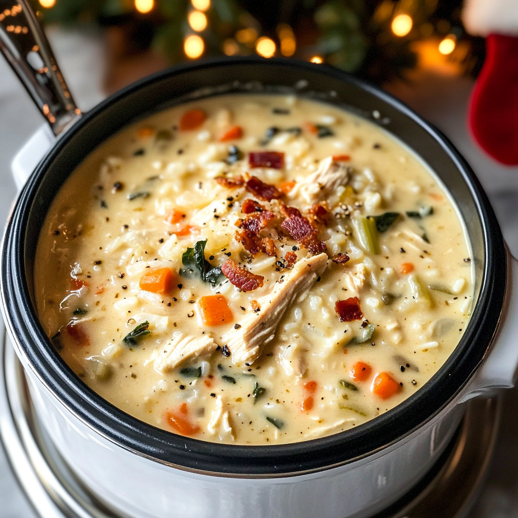 Creamy Chicken and Rice Soup served in bowls, ready to eat.