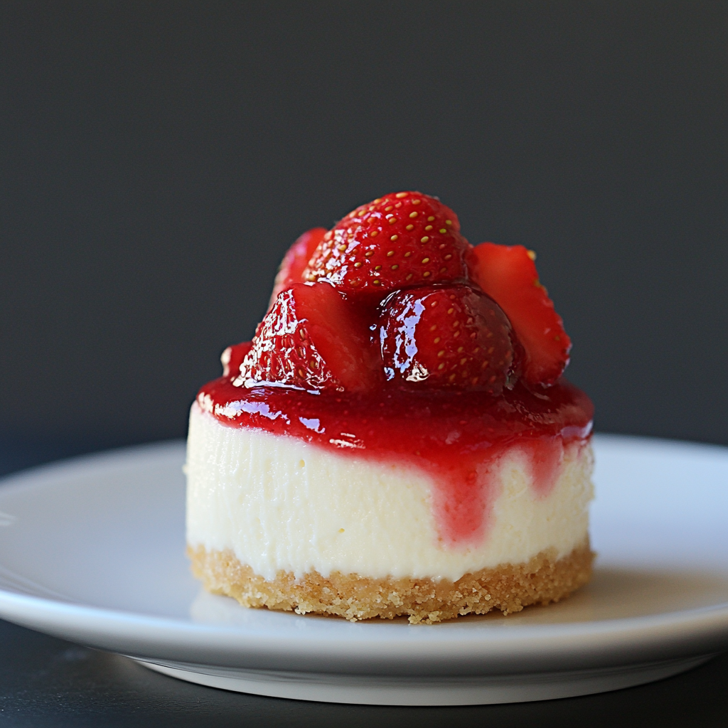 Strawberry Topping drizzled over cheesecake, pancakes, or ice cream.