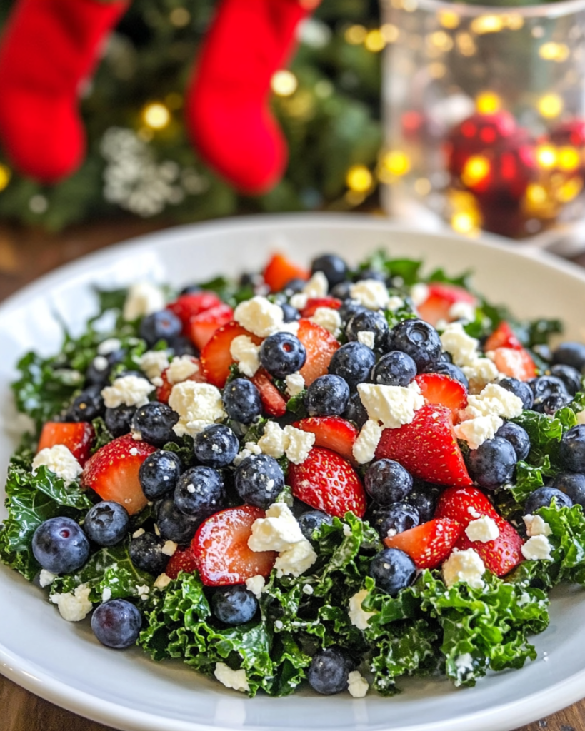 Massaging chopped kale leaves with olive oil in a large bowl for Summer Kale Salad.