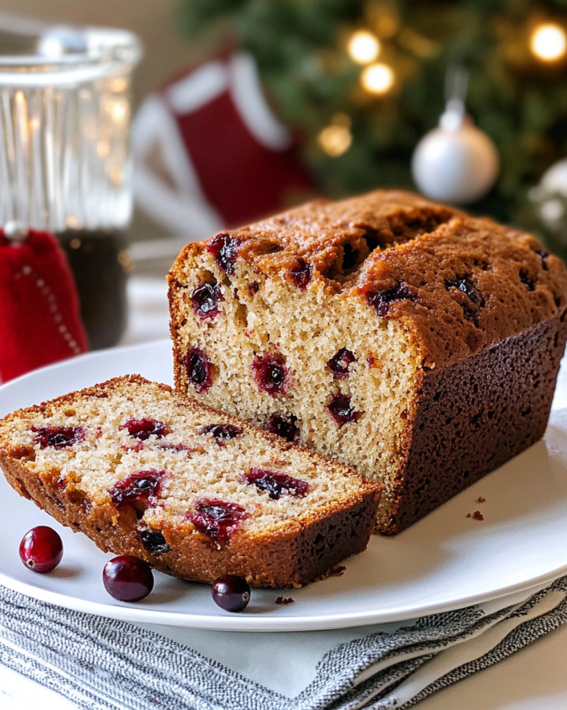 Folding dried cranberries into the batter for Orange Cranberry Bread.
