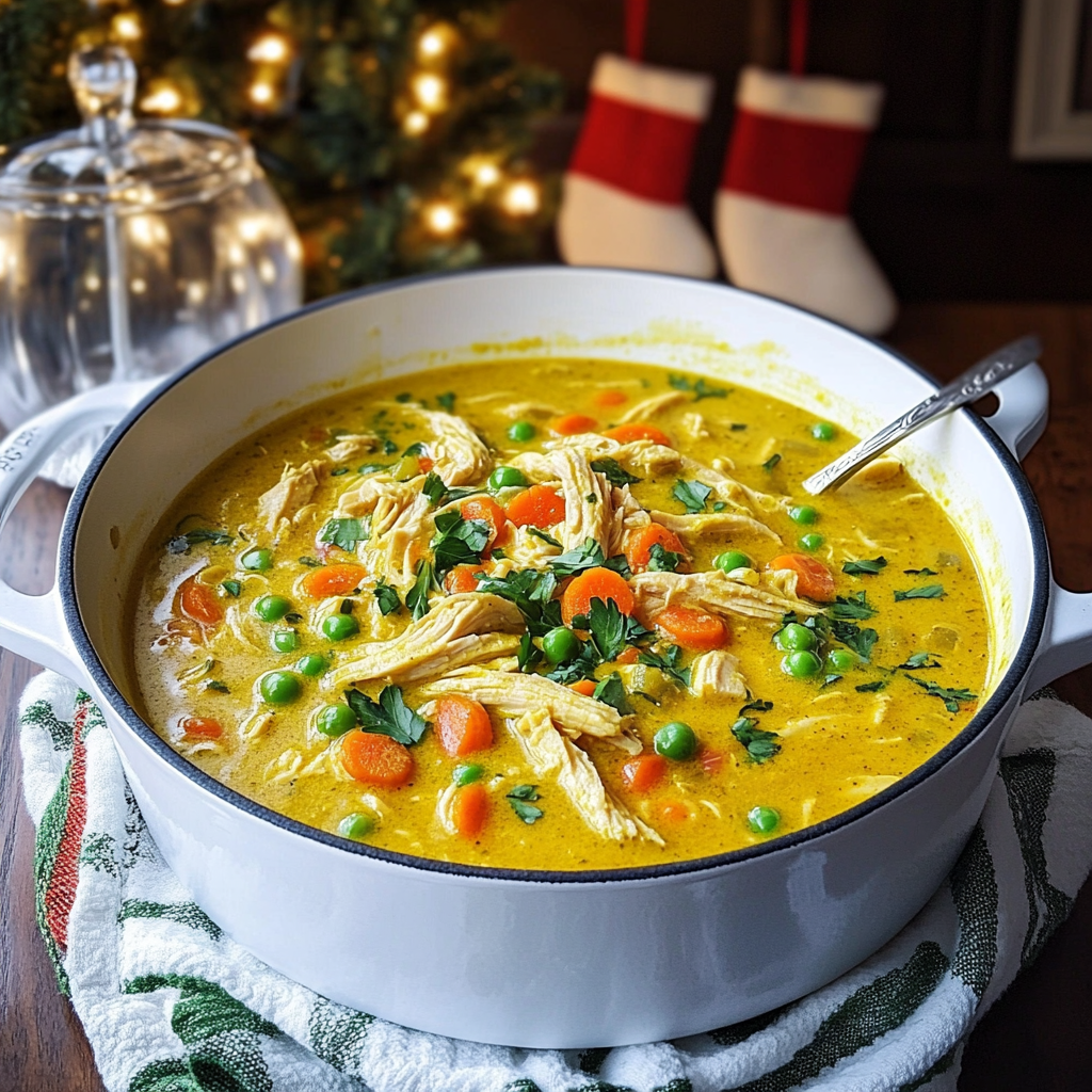 Turmeric Chicken Soup served in bowls, ready to eat.