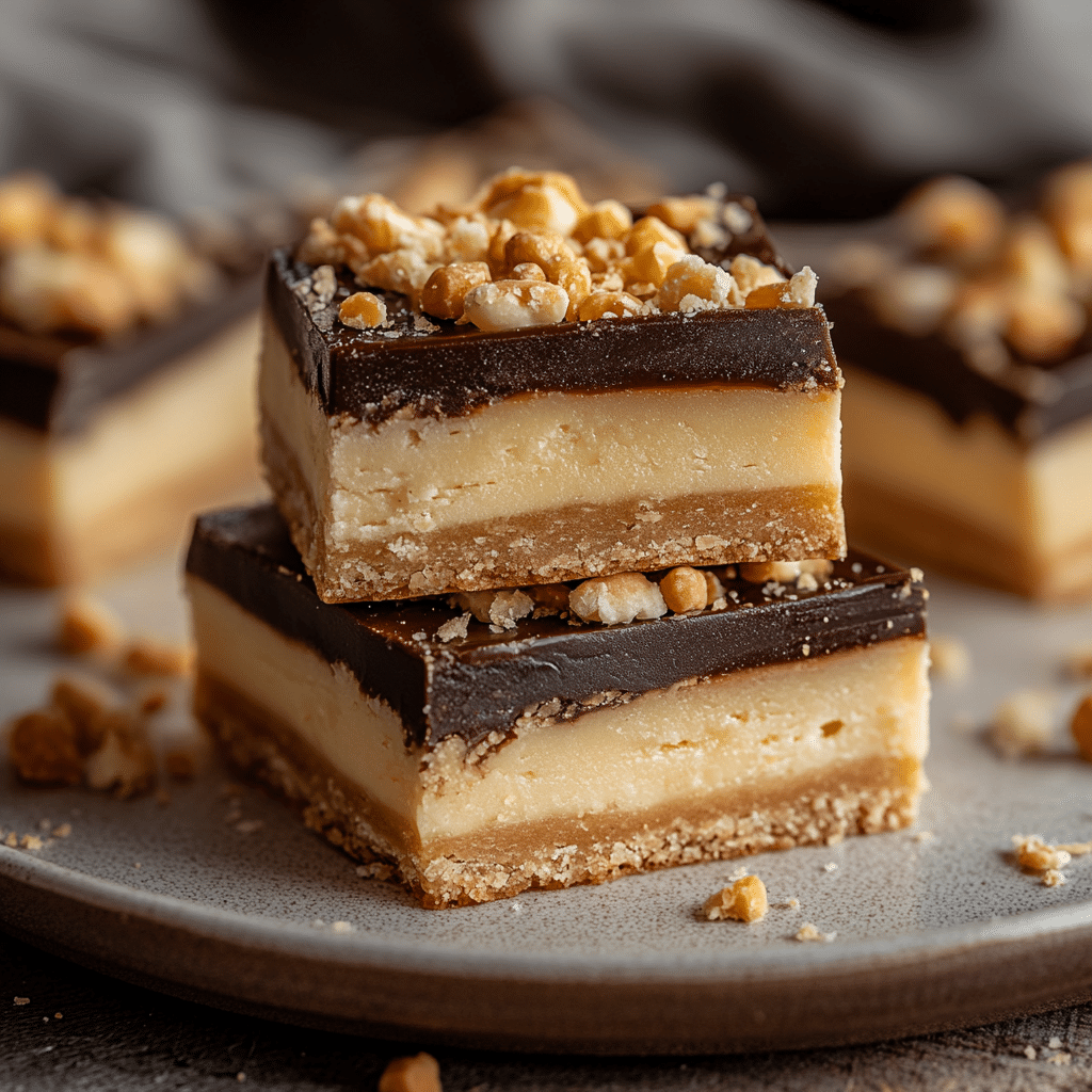 Pouring the caramel layer over the shortbread crust for Caramel Millionaire Bars.