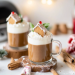 Several Mini Gingerbread House Mug Toppers arranged on a festive platter or decorating mugs.