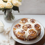 Ingredients for Cinnamon Buns, including flour, yeast, molasses, brown sugar, butter, cinnamon, and cream cheese.