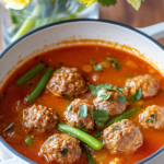 Albondigas Soup served in bowls, garnished with fresh cilantro.
