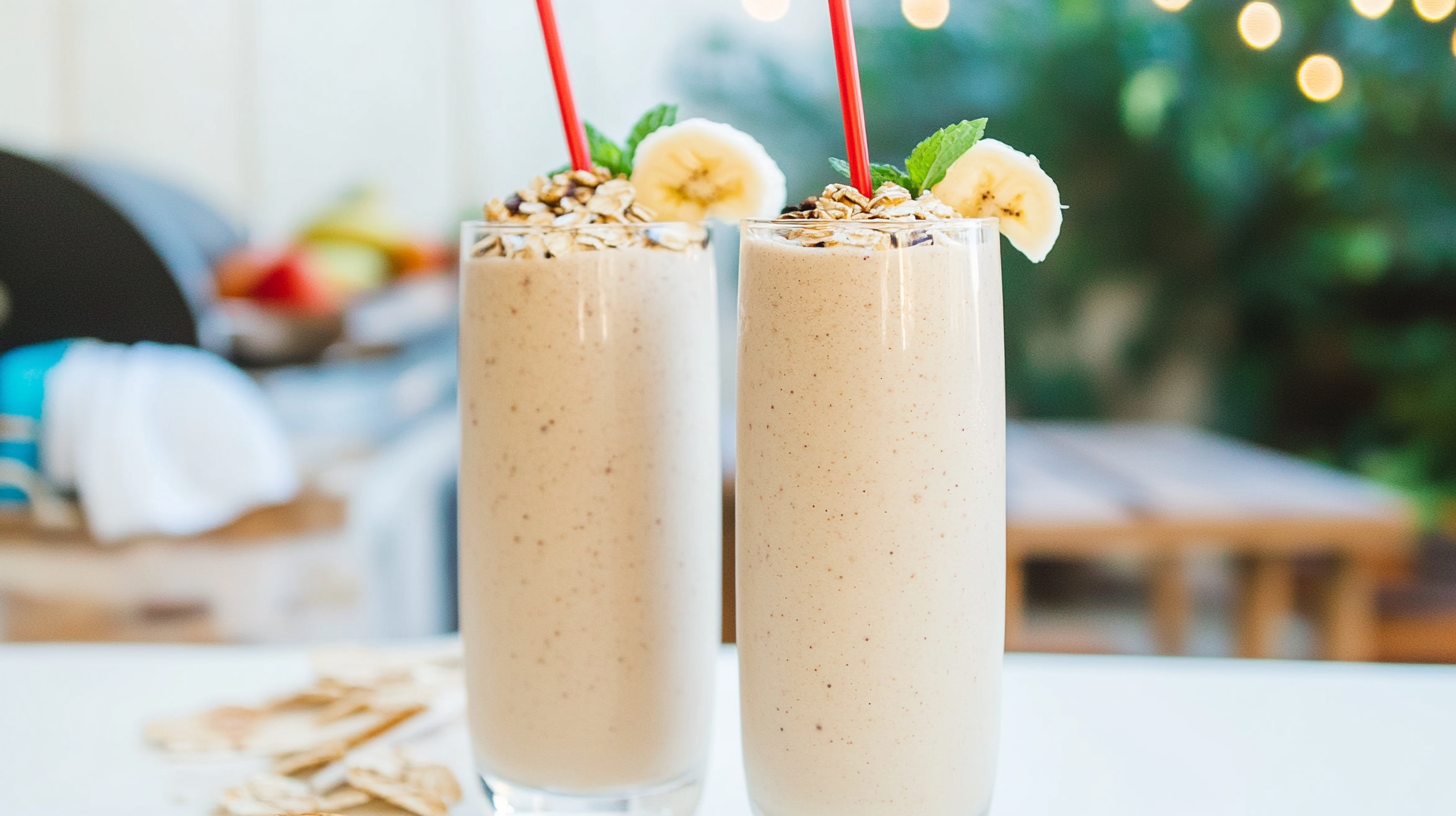 A creamy Cinnamon Roll Smoothie in a glass, sprinkled with cinnamon.