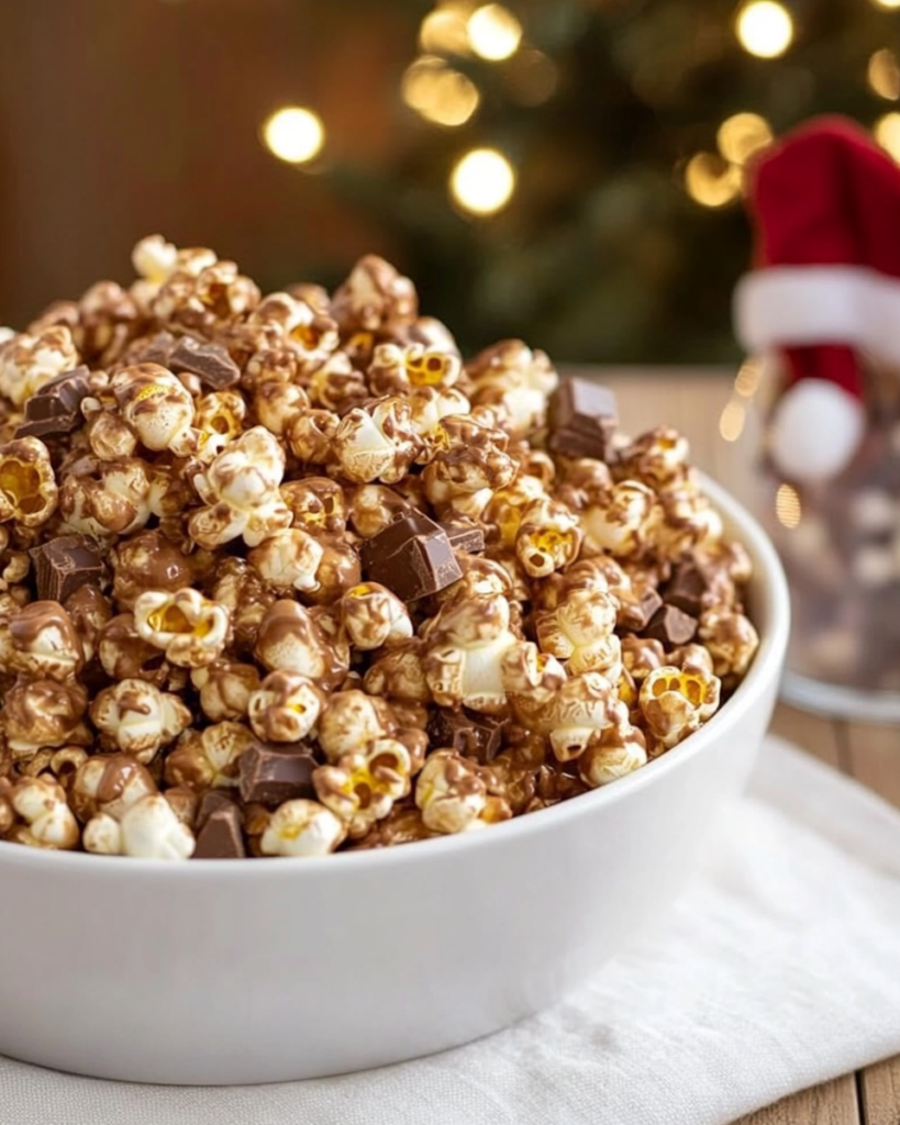 Ingredients for Milk Chocolate Popcorn: popcorn kernels and milk chocolate chips/chunks.