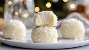 A collection of Lemon Cheesecake Keto Fat Bombs coated in shredded coconut.