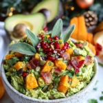Arranging the colorful toppings over the mashed avocado base for the Loaded Guacamole.