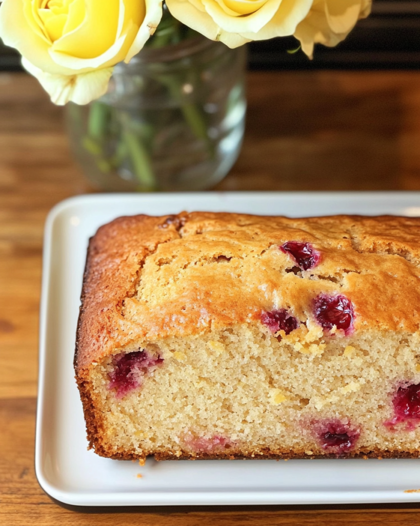 Folding fresh raspberries into the quick bread batter for Raspberry Lemon Bread.