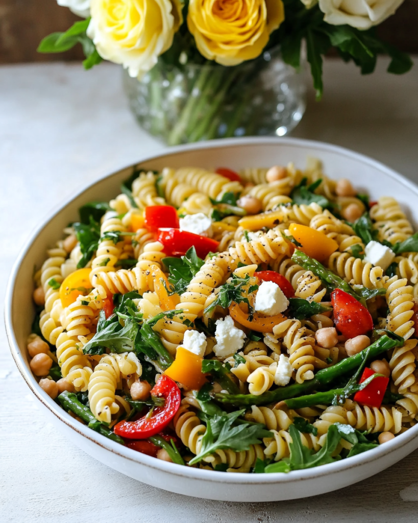 Individual servings of Summer Pasta Salad on plates at an outdoor gathering or picnic.