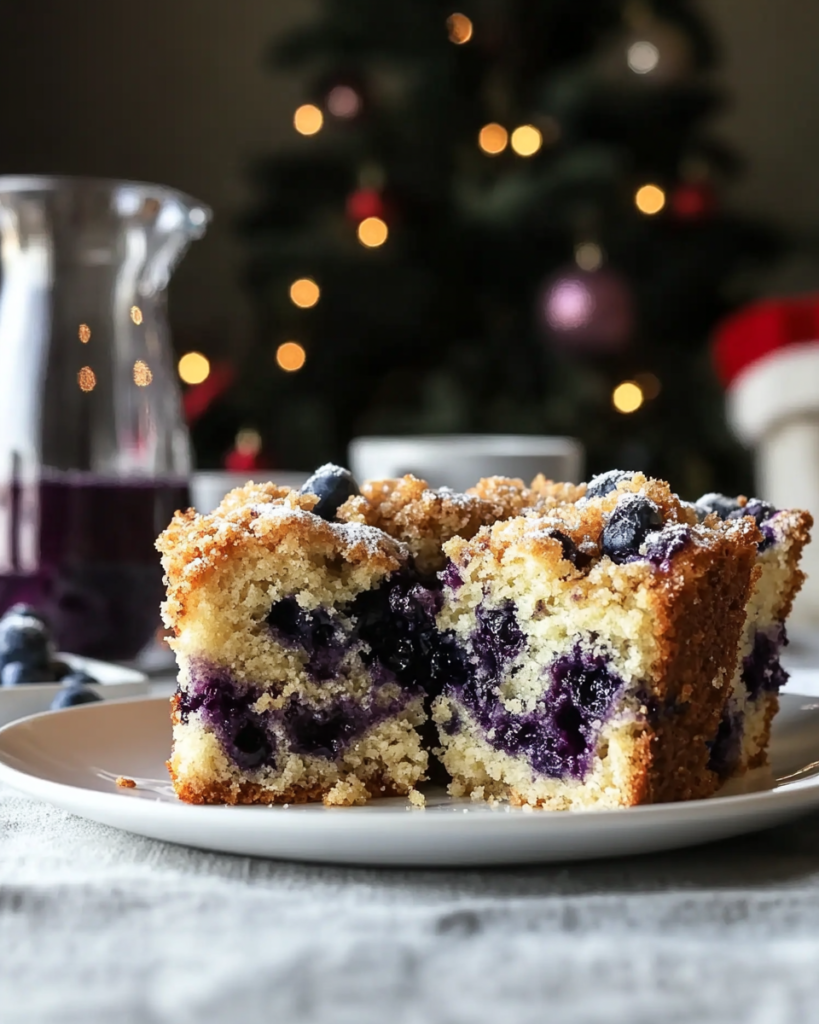 The whole Blueberry Buckle Coffee Cake in the pan or on a platter, cut into squares.