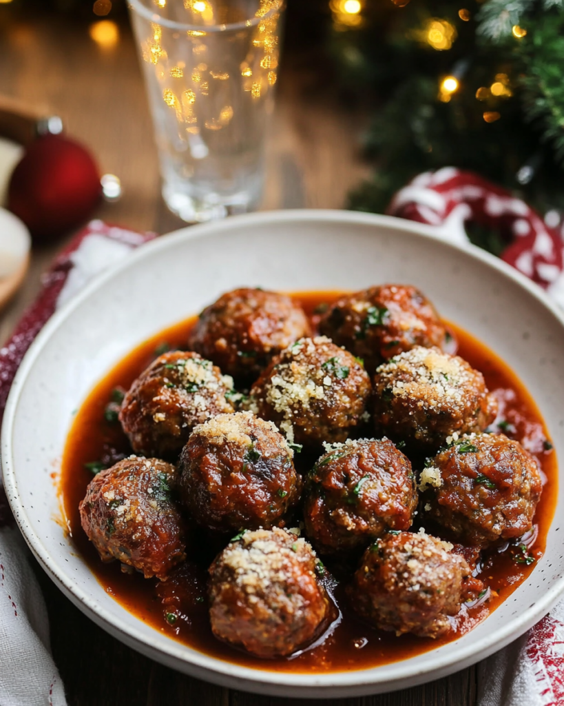Forming the meat mixture into golf ball-sized Sicilian-Style Meatballs.
