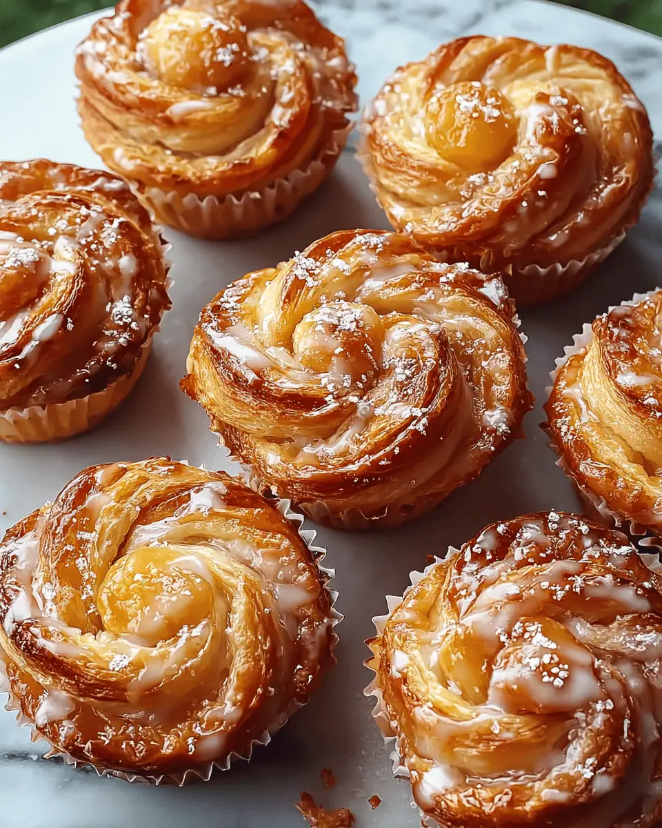 Easy Peach Pie Cruffins (Crescent Dough!) 3 A hand holding a glazed peach pie cruffin with a bite taken out, revealing the soft interior.