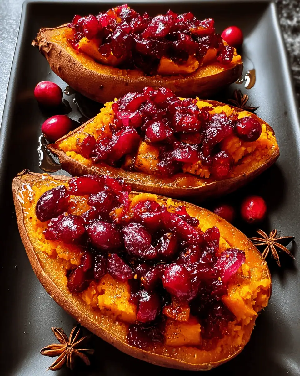 Cranberry Apple Twice-Baked Sweet Potatoes (The Perfect Fall Side!) 3 A fork taking a bite of a cranberry apple twice-baked sweet potato from its skin.