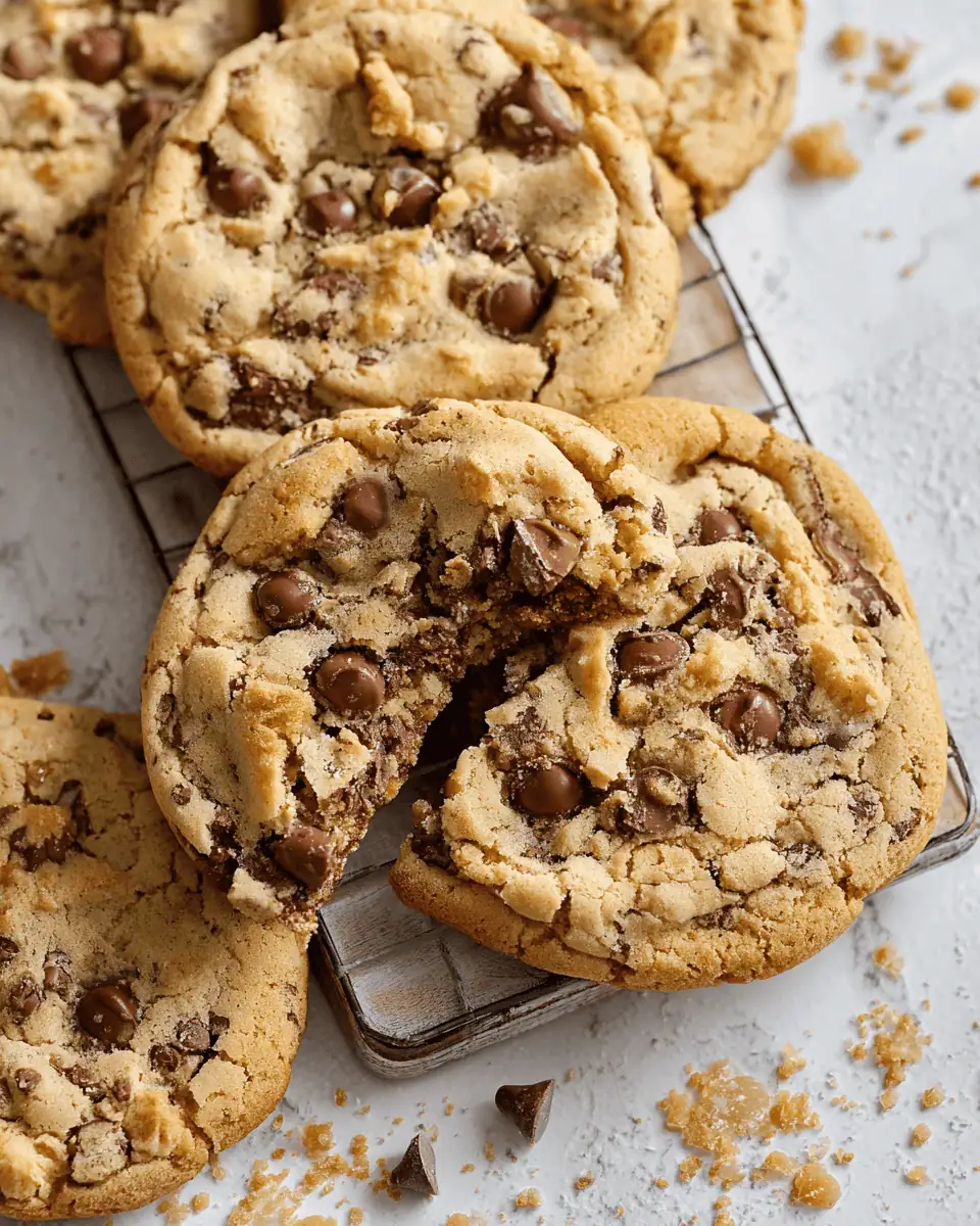 Copycat Crumbl Chocolate Chip Cookies – Soft, Thick, Bakery-Style 2 Close-up of a single large cookie loaded with melting milk chocolate chips.