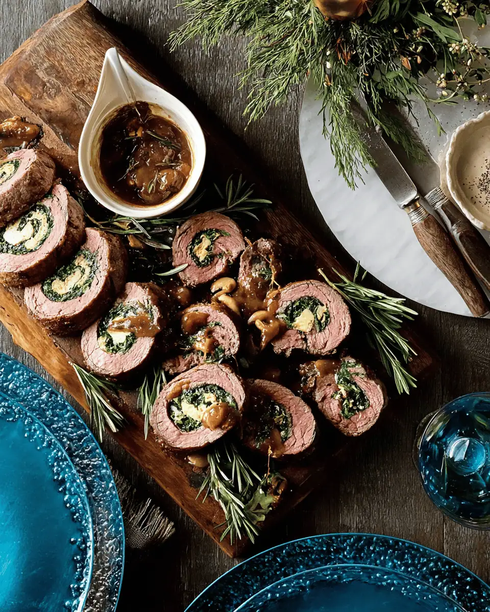 Stuffed Beef Tenderloin Recipe with Creamed Spinach and Burgundy Sauce 2 A raw beef tenderloin being sliced horizontally and opened like a book for stuffing.