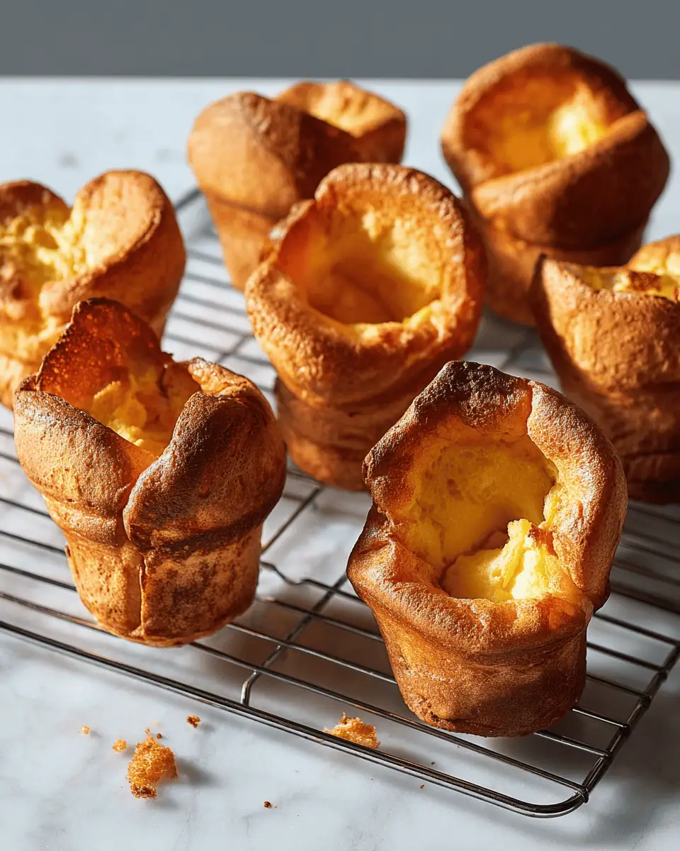 How to Make Perfect, Sky-High Popovers (Foolproof!) 4 A popover broken in half, showing the hollow, steamy, and tender, custardy-eggy interior.