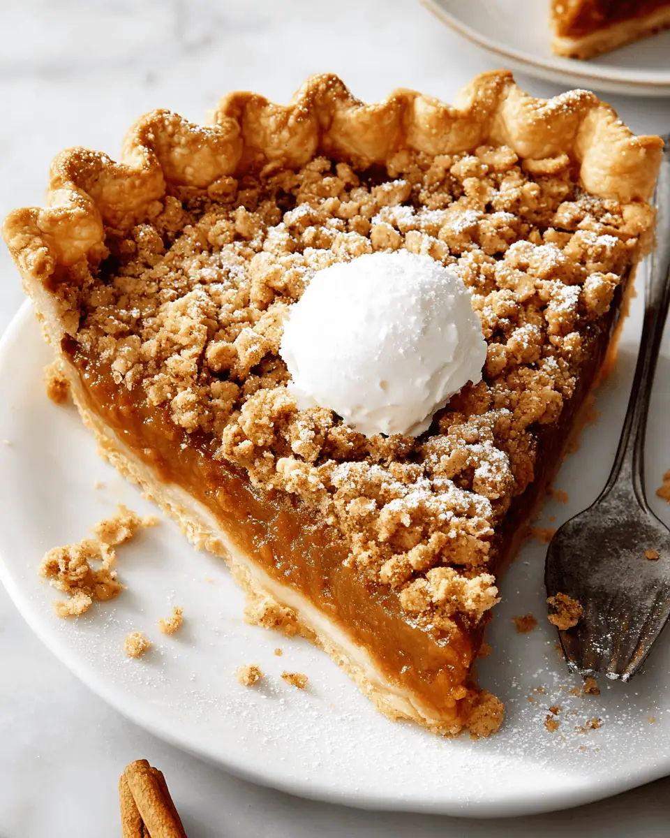 Classic Apple Butter Pie - A Double-Crust Fall Treat 2 A clean slice of apple butter pie on a plate, showing the thick, smooth custard filling and the bottom crust.
