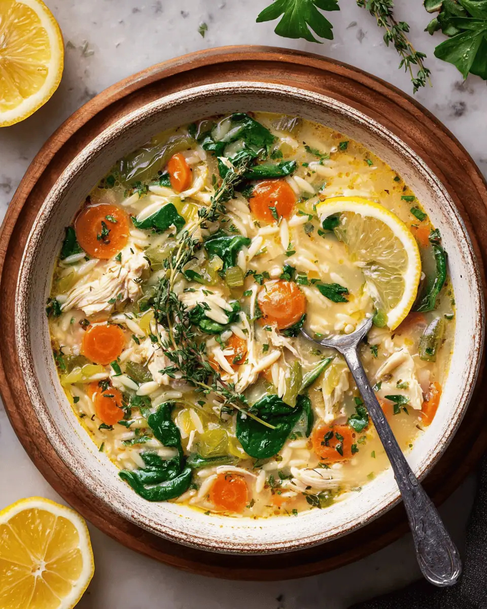 Lemon Chicken Orzo Soup: A Zesty and Thick One Pot Meal 3 Whisking cornstarch into cooled chicken stock in a small glass bowl.
