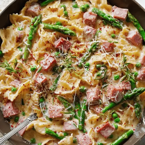 Creamy Ham Pasta with Asparagus (30-Minute Dinner)
