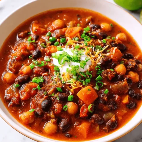 Pumpkin Chili with Black Beans and Chickpeas