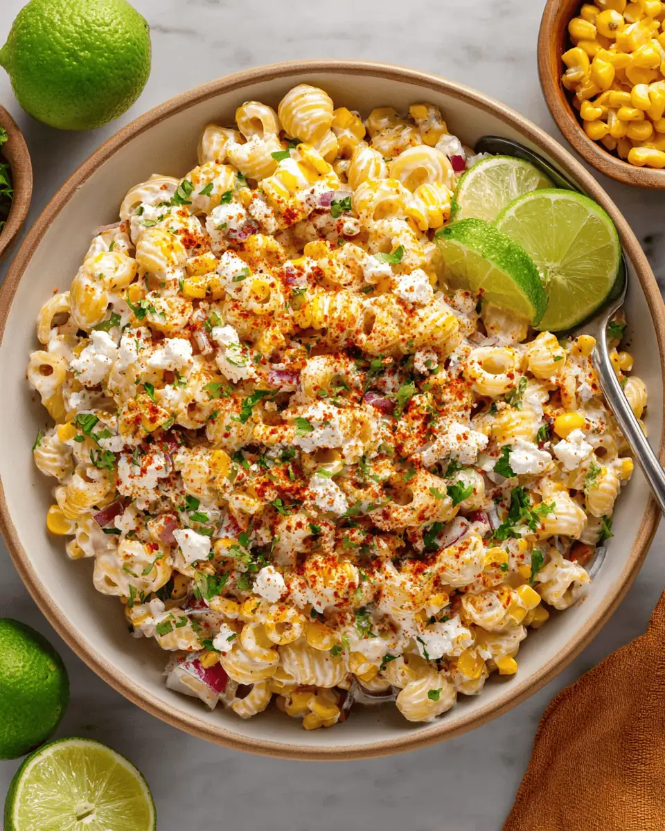 Mexican Street Corn Pasta Salad: A Creamy Elote Inspired Side Dish 3 A knife slicing charred corn kernels off the cob into a bowl.