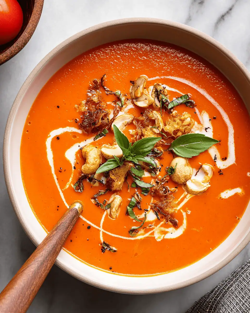 Creamy Coconut Tomato Soup: A Ginger and Basil Infused Bowl 2 Sliced shallots frying in coconut oil in a small skillet until golden brown.
