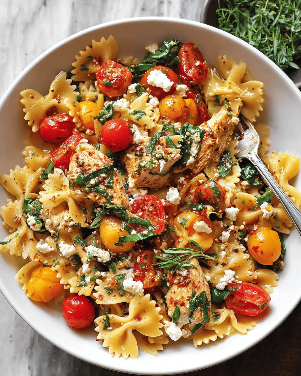 Chicken Feta Pasta with Spinach and Lemon 3 Red and yellow tomatoes sautéing with minced garlic and olive oil.