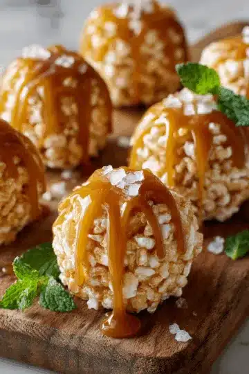 Delicious Caramel Marshmallow Rice Krispie Balls 7 Sweet and chewy Caramel Marshmallow Rice Krispie Balls, perfect for celebrations or snacks. Easy recipe with gooey marshmallows and caramel.